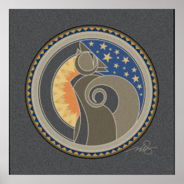 Geist des grauen Coyote-Hintergrunds Poster