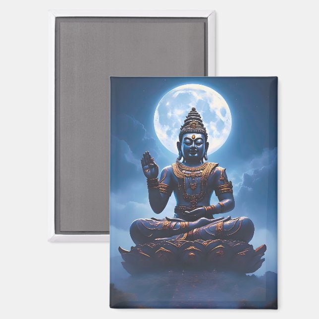 Geist des Mondes über Nusantara Magnet (Vorderseite/Rückseite)