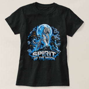Geist-des-Mondes-Weißer-Tiger-Shirt, Blaue Flamme T-Shirt