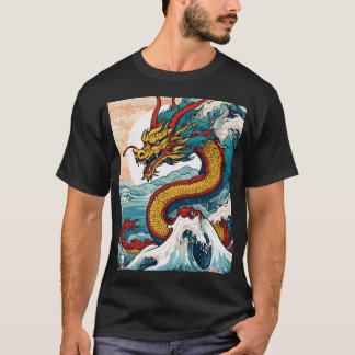 Geist des Orients: Japanische Drachenillustrierung T-Shirt