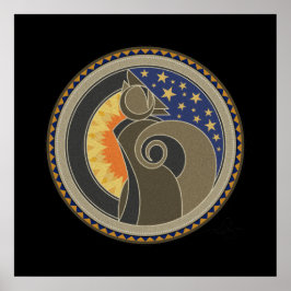 Geist des schwarzen Coyote-Hintergrunds Poster