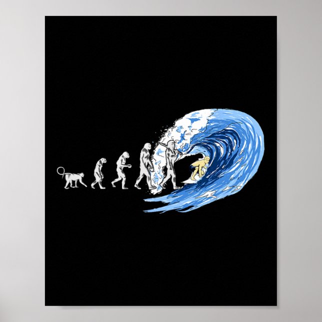 Geist des Surfens Evolution des Menschen  Poster (Vorne)