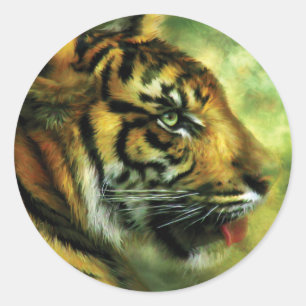 Geist des Tiger-Kunst-Aufklebers Runder Aufkleber