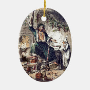 Geist des Weihnachtsgeschenks mit Scrooge Keramik Ornament
