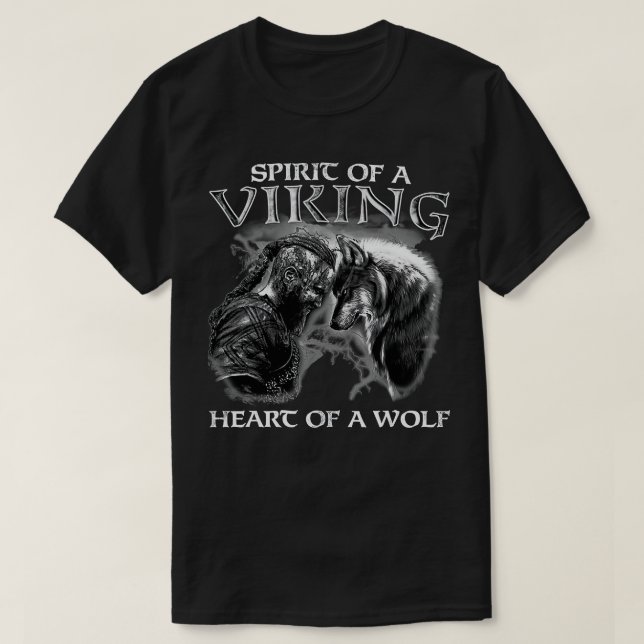 Geist eines Wikingerherzes eines Wolf-Wikingwolfs  T-Shirt (Design vorne)