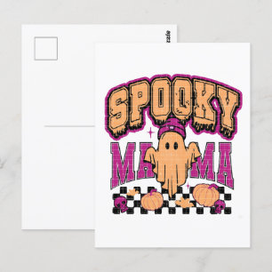 Geist Gruselige Mama Retro Halloween Vintage Desig Postkarte