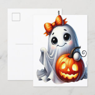 Geist Gruselige Mama Retro Halloween Vintage Desig Postkarte