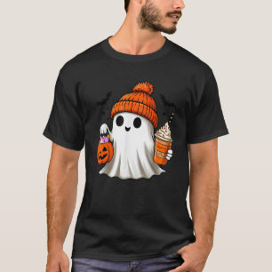 Geist Halloween Kaffee Herbst Kürbis Gruselig T-Shirt