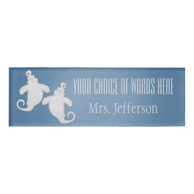 Geist-Halloween-Namensschild Namenschild (Vorderseite)