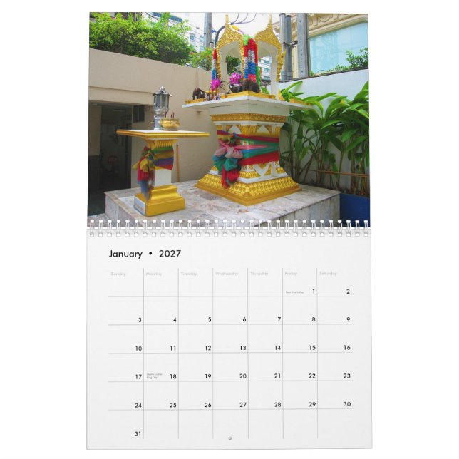 Geist-Häuser von Thailand Kalender (Jan 2027)