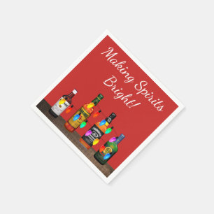 Geist helles Weihnachtsspaß-Cocktail-Party machen Serviette