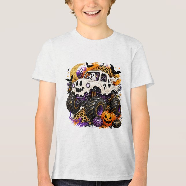 Geist im Monstertruck Tri-Blend Shirt (Vorderseite)