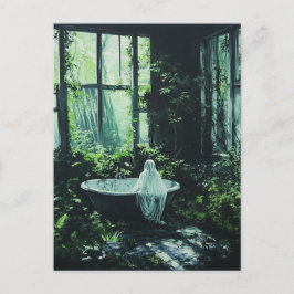 Geist in der Badewanne des abandonierten Hauses Postkarte
