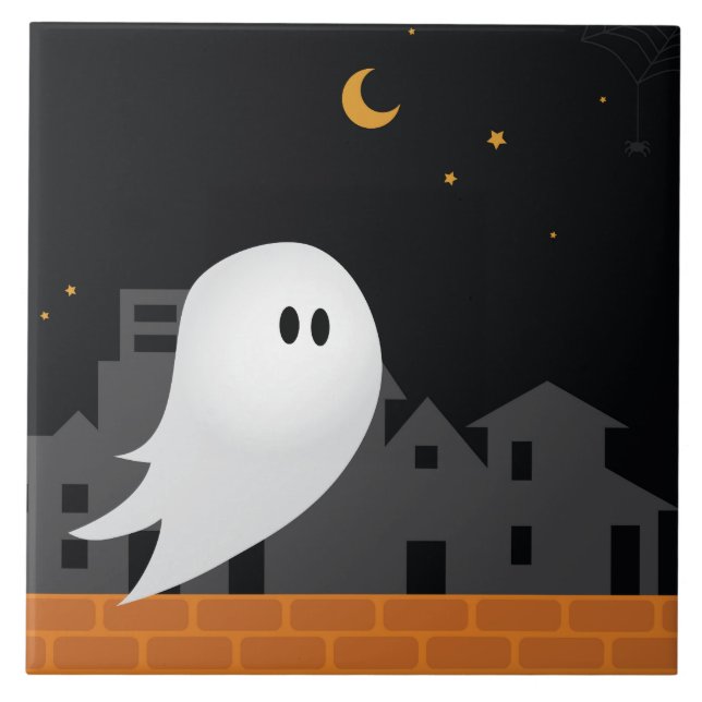 Geist in der Stadt halloween spookokonzept Fliese (Vorderseite)