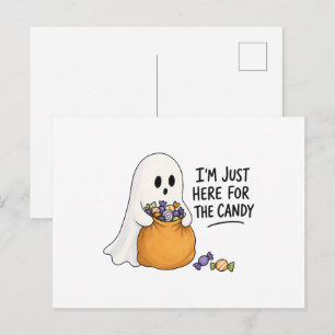 Geist ist nur hier für die Halloween Süßigkeiten I Postkarte