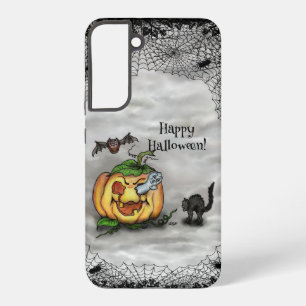 Geist, Katze, Fledermaus und Kürbis, Frohes Hallow Samsung Galaxy Hülle