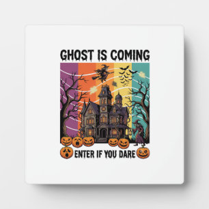 Geist kommt Halloween Spukhaus Hexe Kürbis Fotoplatte