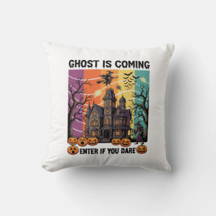 Geist kommt Halloween Spukhaus Hexe Kürbis Kissen