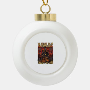 Geist kommt Halloween Spukhaus Kürbisse B Keramik Kugel-Ornament