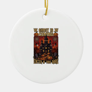 Geist kommt Halloween Spukhaus Kürbisse B Keramik Ornament