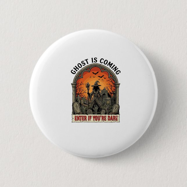 Geist kommt Hexe Friedhof Zombie Hände Hallo Button (Vorderseite)