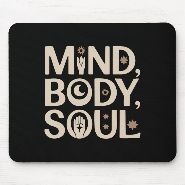 Geist, Körper, Seele, Design, Yoga Meditation Lanc Mousepad (Vorne)