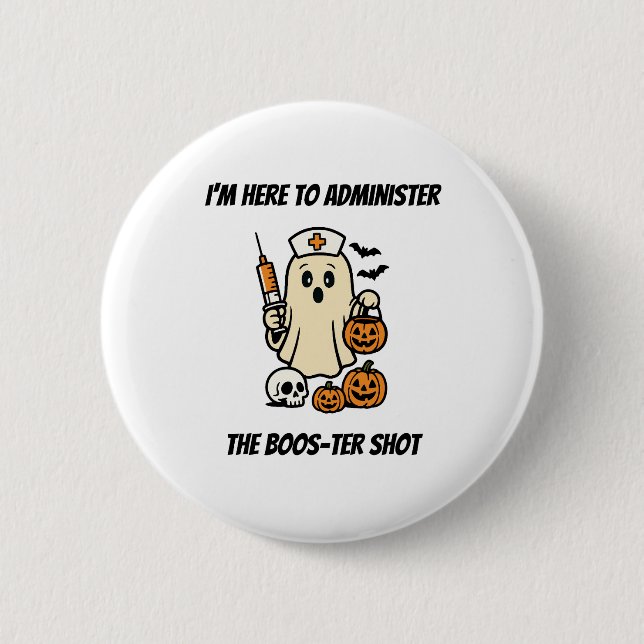 Geist-Krankenschwester Halloween-Grafik Button (Vorderseite)