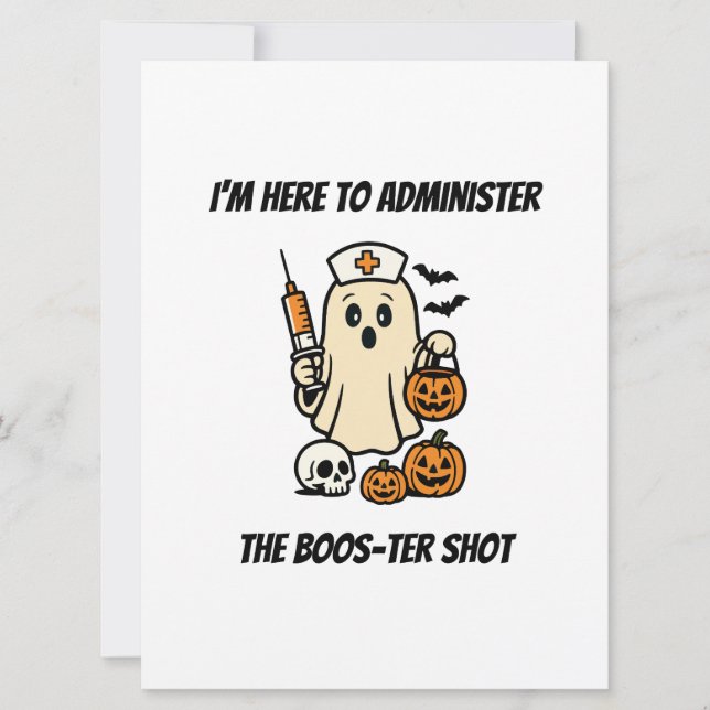 Geist-Krankenschwester Halloween-Grafik Einladung (Vorderseite)