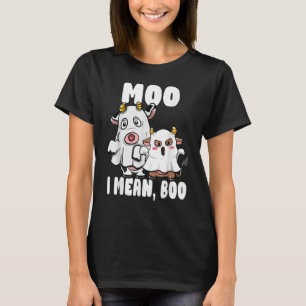Geist Kuh Muh Ich Meine Boo Kürbis Mond Halloween T-Shirt