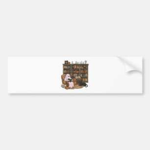 Geist Lesebuch Katzenliebhaber Halloween  Autoaufkleber