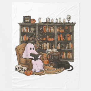Geist Lesebuch Katzenliebhaber Halloween  Fleecedecke