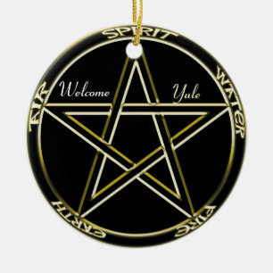 Geist, Luft, Feuerpentagram-Baum-Verzierung Keramikornament
