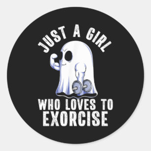 Geist lustiger Fitnessstudio-Workout Bodybuilding  Runder Aufkleber