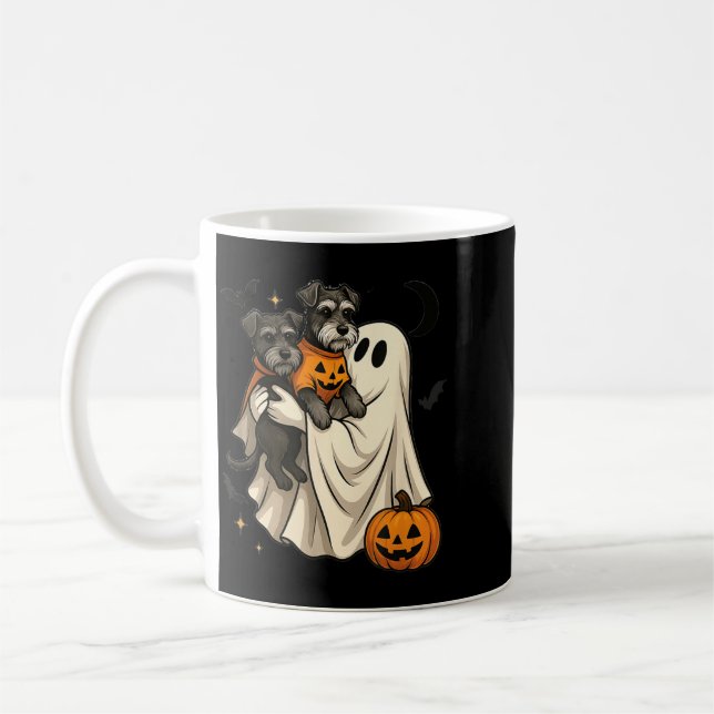 Geist Miniaturschnauzer Hund Halloween Kaffeetasse (Links)