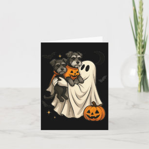 Geist Miniaturschnauzer Hund Halloween Karte