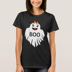 Geist mit Bow Boo Girls Halloween T-Shirt