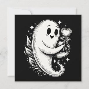 Geist mit Herz Niedliche Spooky Valentine Karte