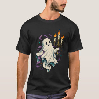 Geist mit Kerzen Vintage-Halloween-T-Shirt T-Shirt