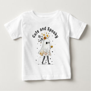Geist mit Sonnenblumen Niedlich und unheimlich Hal Baby T-shirt