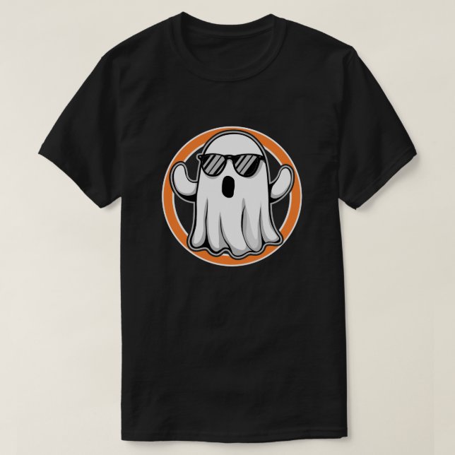 Geist mit Sonnenbrille Halloween-Stimmung T-Shirt (Design vorne)