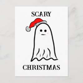 Geist mit Weihnachtsmannmütze Postkarte