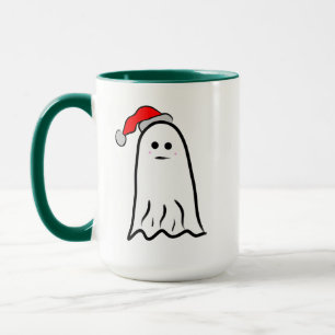 Geist mit Weihnachtsmannmütze Tasse