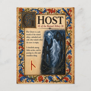Geist, mittelalterliche Bestiarien-Kunst Postkarte