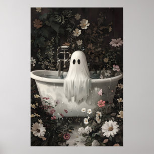 Geist nimmt ein Bad in Blumenwald-Druck Poster