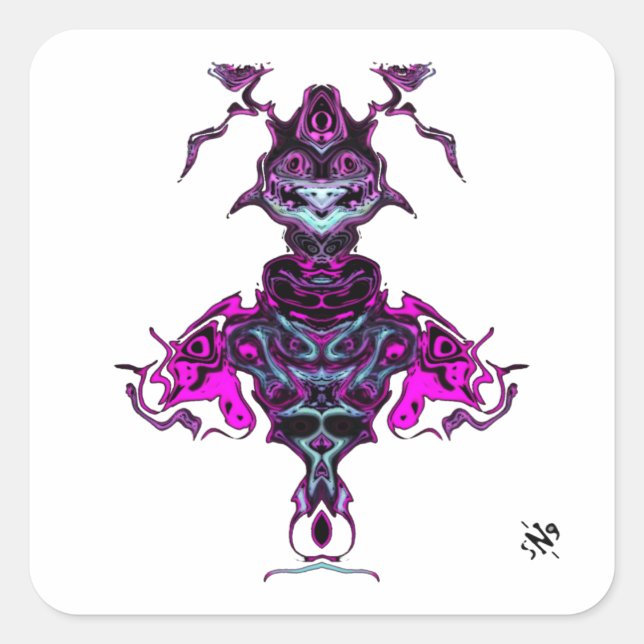 Geist (oder sehr seltsames Huhn) v1 Quadratischer Aufkleber (Vorderseite)