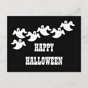 Geist-Party-Halloween-Postkarte, schwarz Feiertagspostkarte