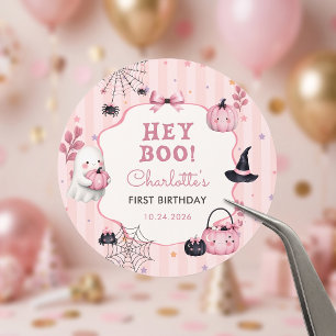 Geist Pink Kürbis Mädchen Geburtstag Runder Aufkleber