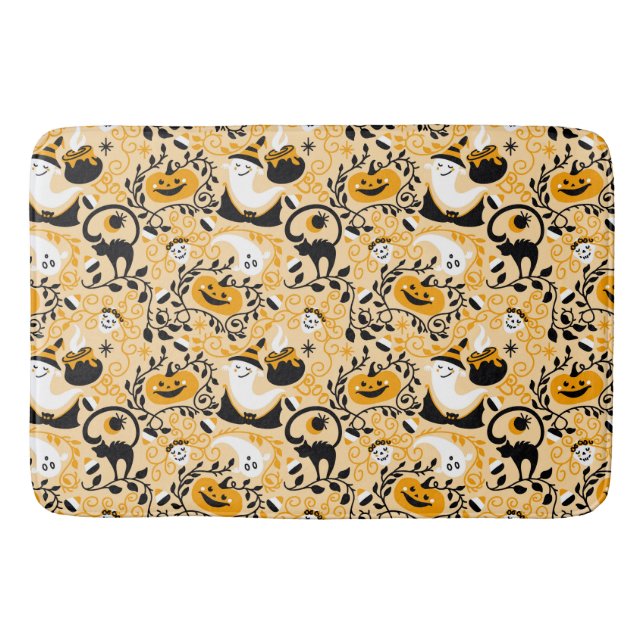 Geist, Pumpkins und schwarze Katzen Badematte (Vorderseite)