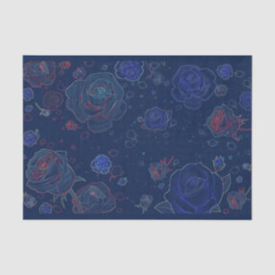 Geist-Rosen-Saphir-blaues Seidenpapier