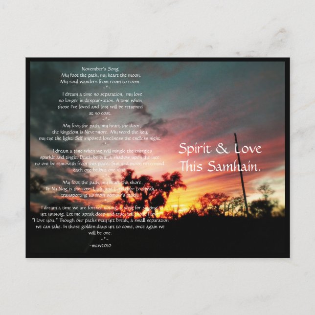 Geist Samhains Postkarte (Vorderseite)